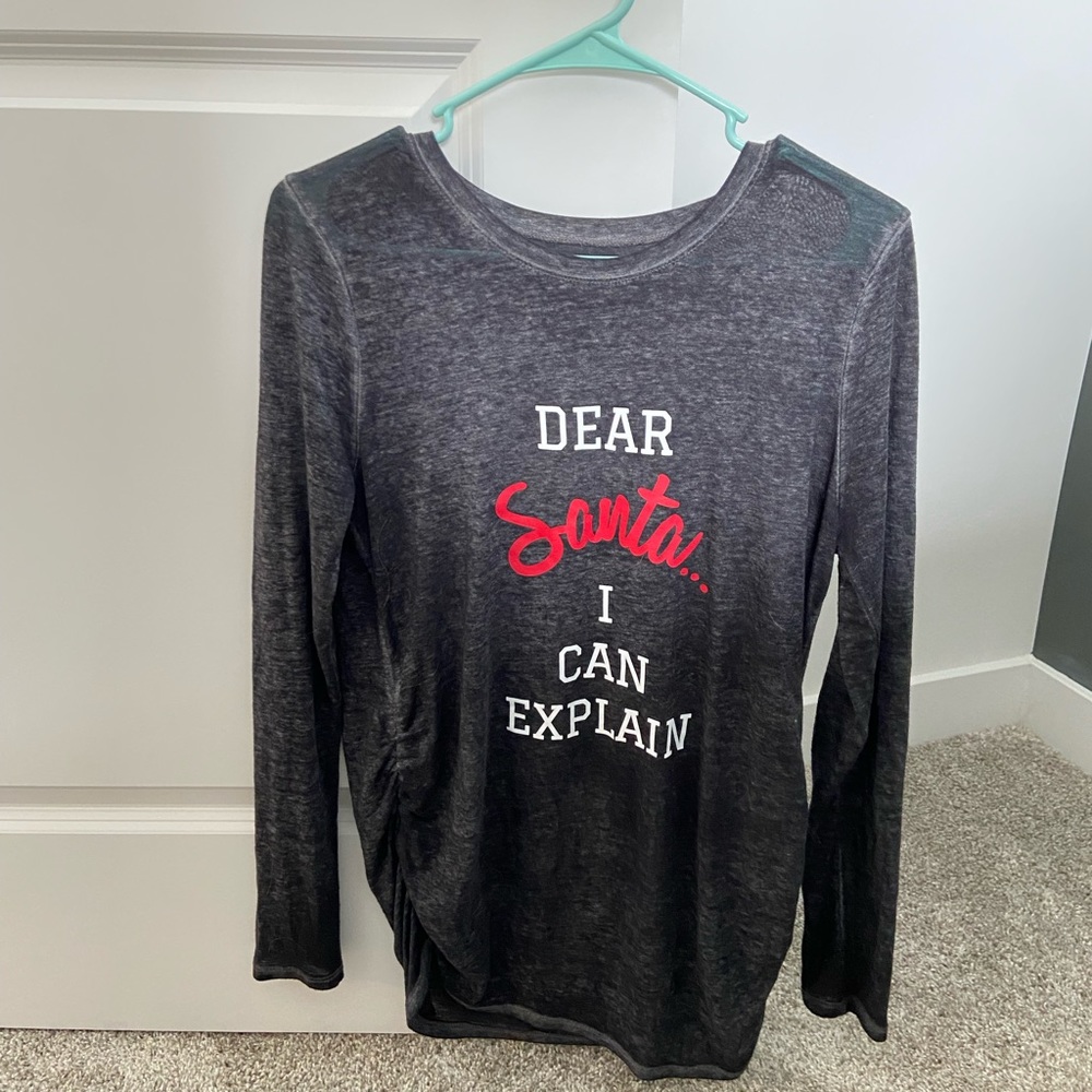 Motherhood Maternity Santa Shirt